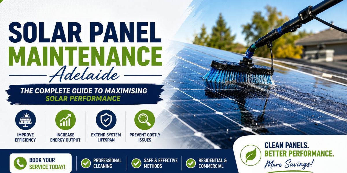 Solar panel maintenance Adelaide technician cleaning rooftop solar panels for maximum efficiency