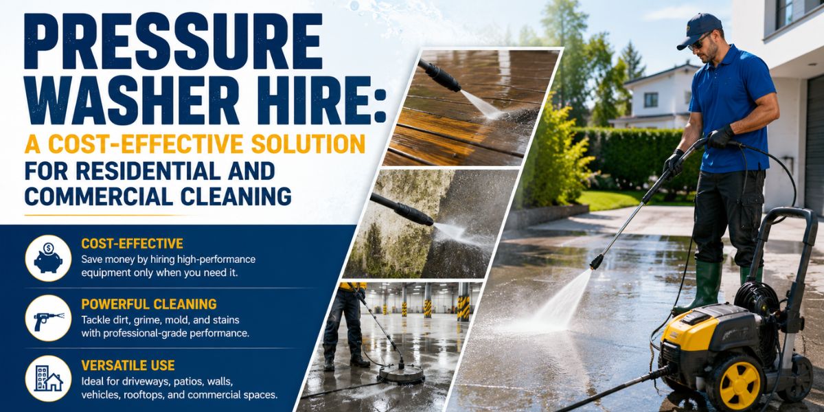 Pressure Washer Hire Adelaide service cleaning a residential driveway with professional high-pressure washing equipment