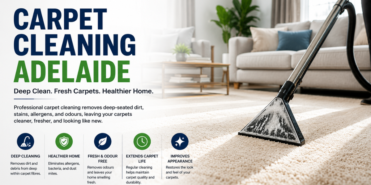 Professional Carpet Cleaning Adelaide service showcasing deep carpet cleaning in a modern home by RAVSS High Pressure Cleaning