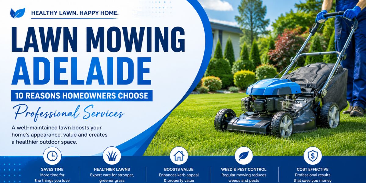 Professional Lawn Mowing Adelaide services by RAVSS for healthy and well-maintained residential and commercial lawns.
