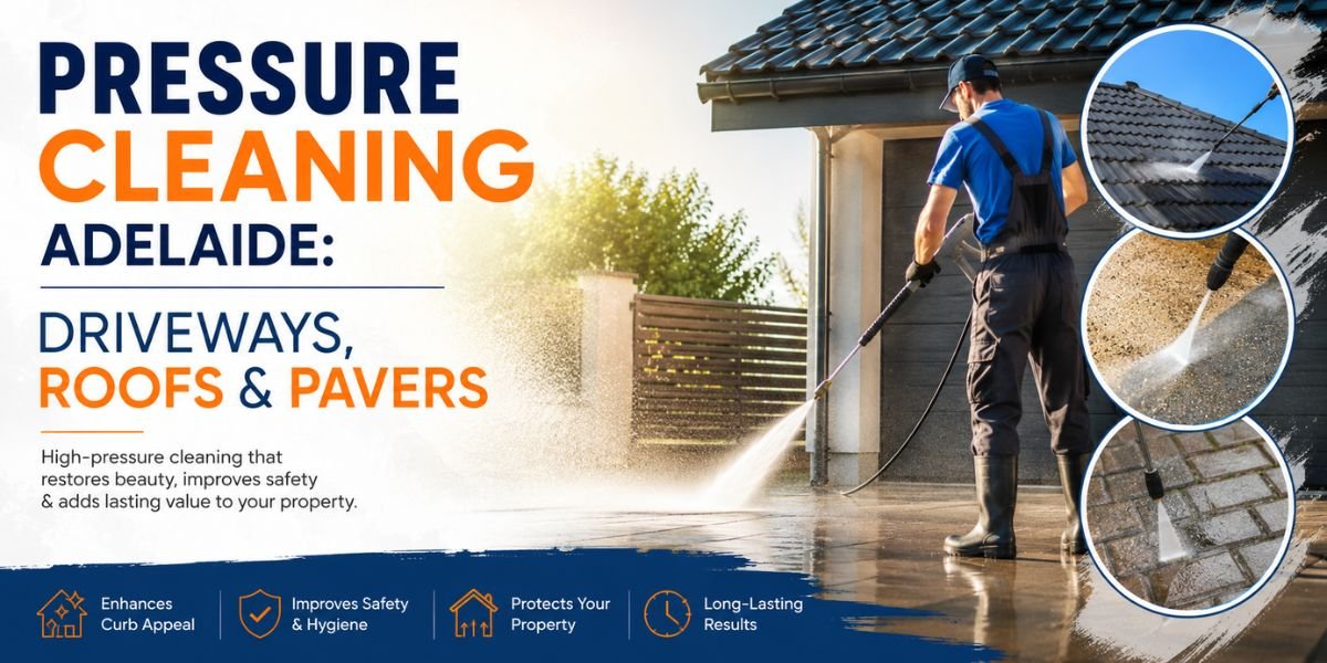 Pressure cleaning Adelaide services for driveways, roofs and pavers with professional high-pressure washing.